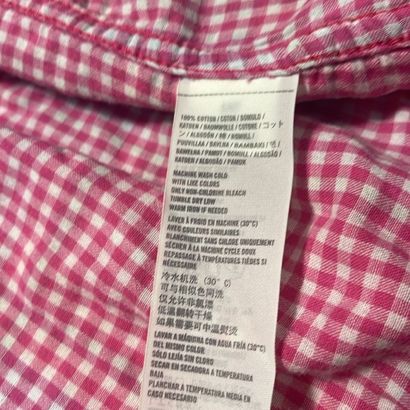 Hollister Button Down Pink Plaid Long Sleeves Juniors Size Small - Picture 9 of 10